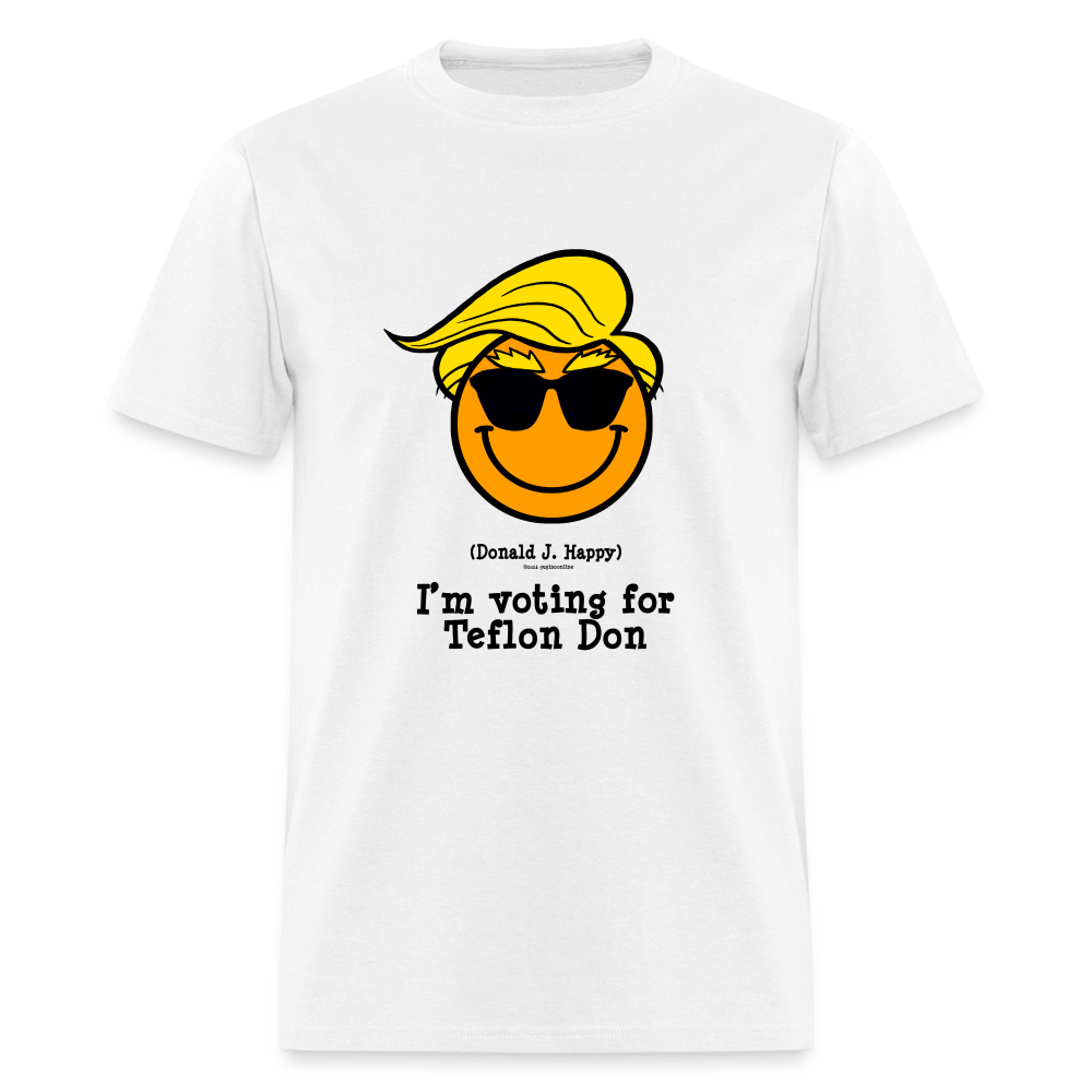 Donald J Happy "I'm voting for Teflon Don" T-Shirt - white