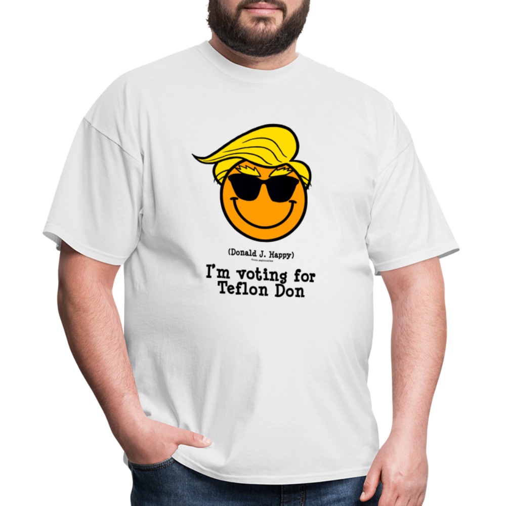 Donald J Happy "I'm voting for Teflon Don" T-Shirt - white