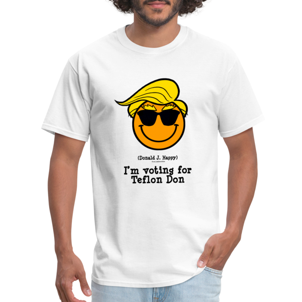 Donald J Happy "I'm voting for Teflon Don" T-Shirt - white