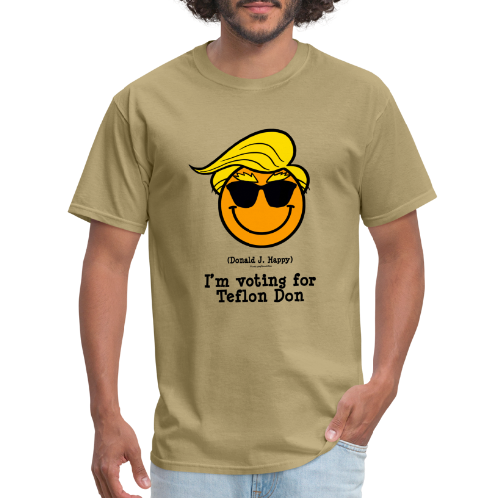 Donald J Happy "I'm voting for Teflon Don" T-Shirt - khaki