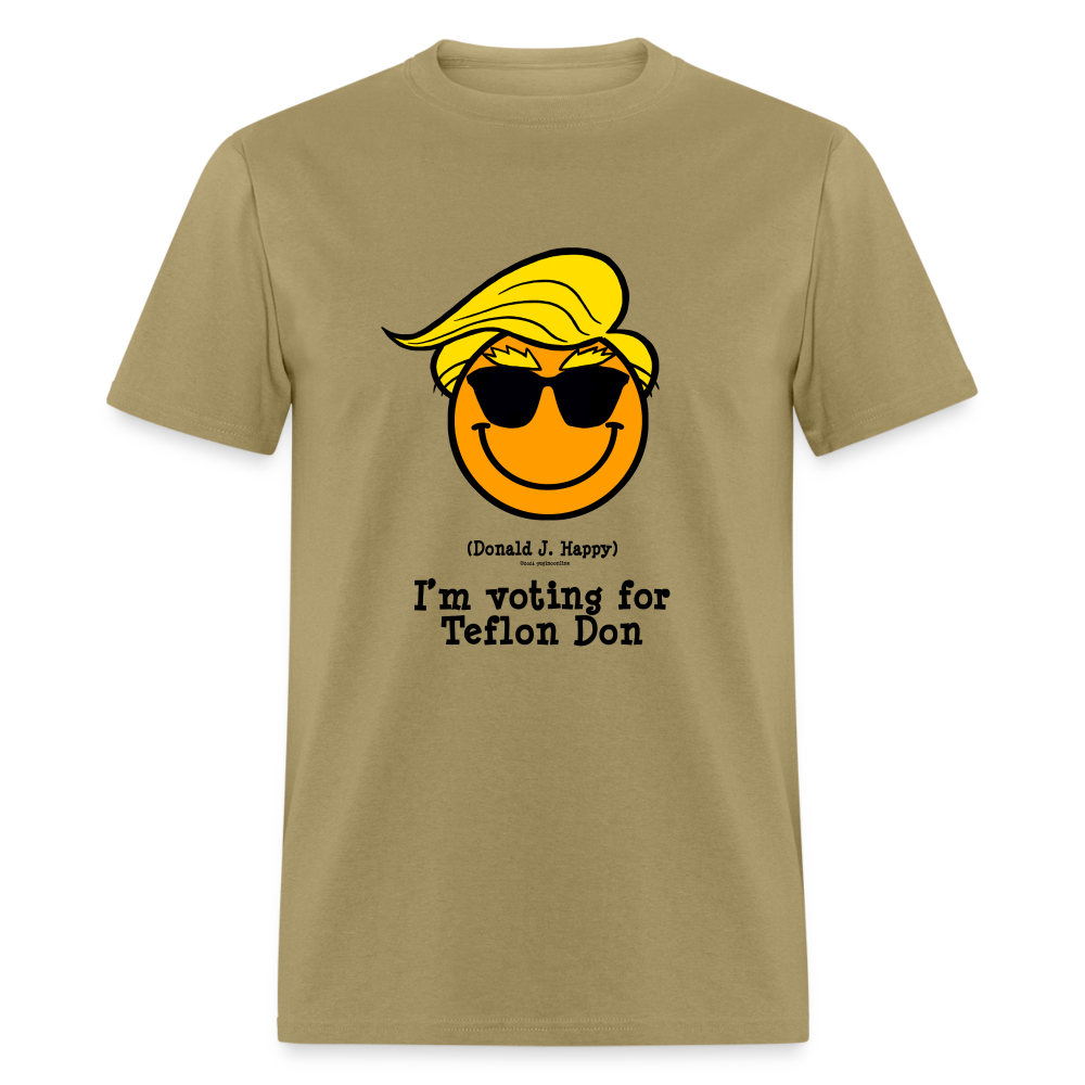 Donald J Happy "I'm voting for Teflon Don" T-Shirt - khaki