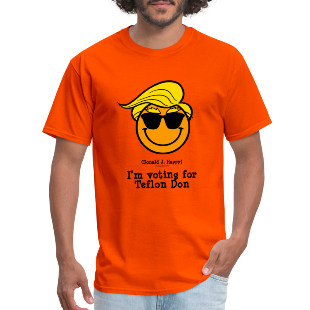 Donald J Happy "I'm voting for Teflon Don" T-Shirt - orange