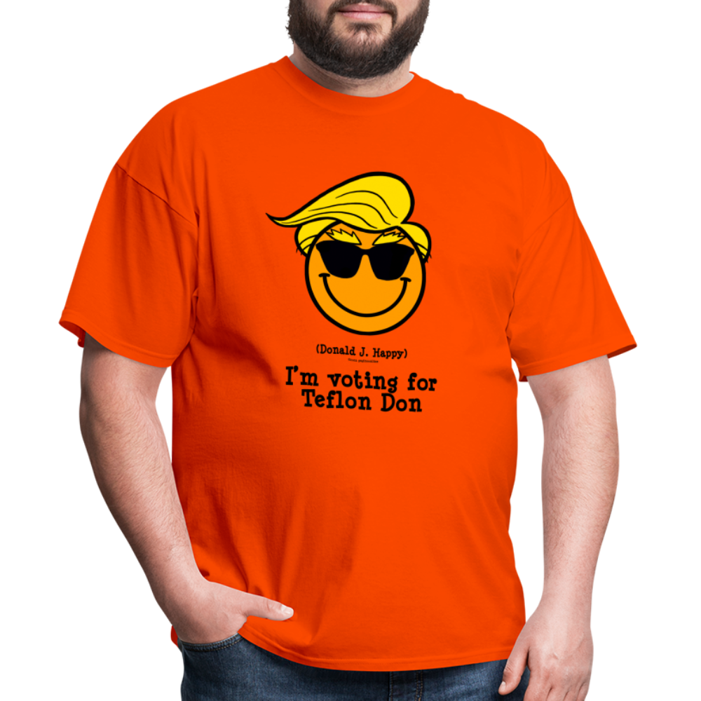 Donald J Happy "I'm voting for Teflon Don" T-Shirt - orange