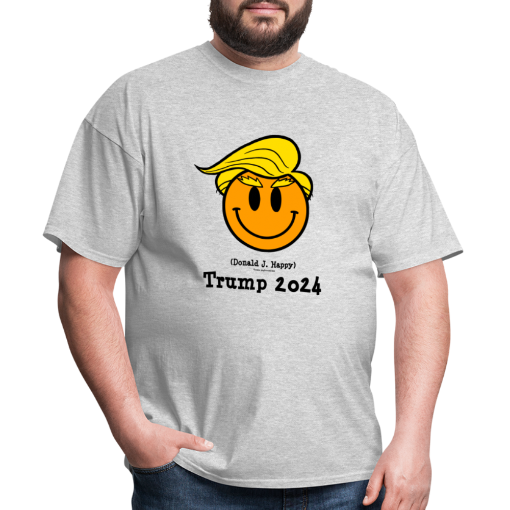 Donald J Happy "Trump 2024" T-Shirt - heather gray