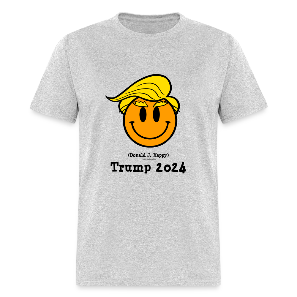 Donald J Happy "Trump 2024" T-Shirt - heather gray