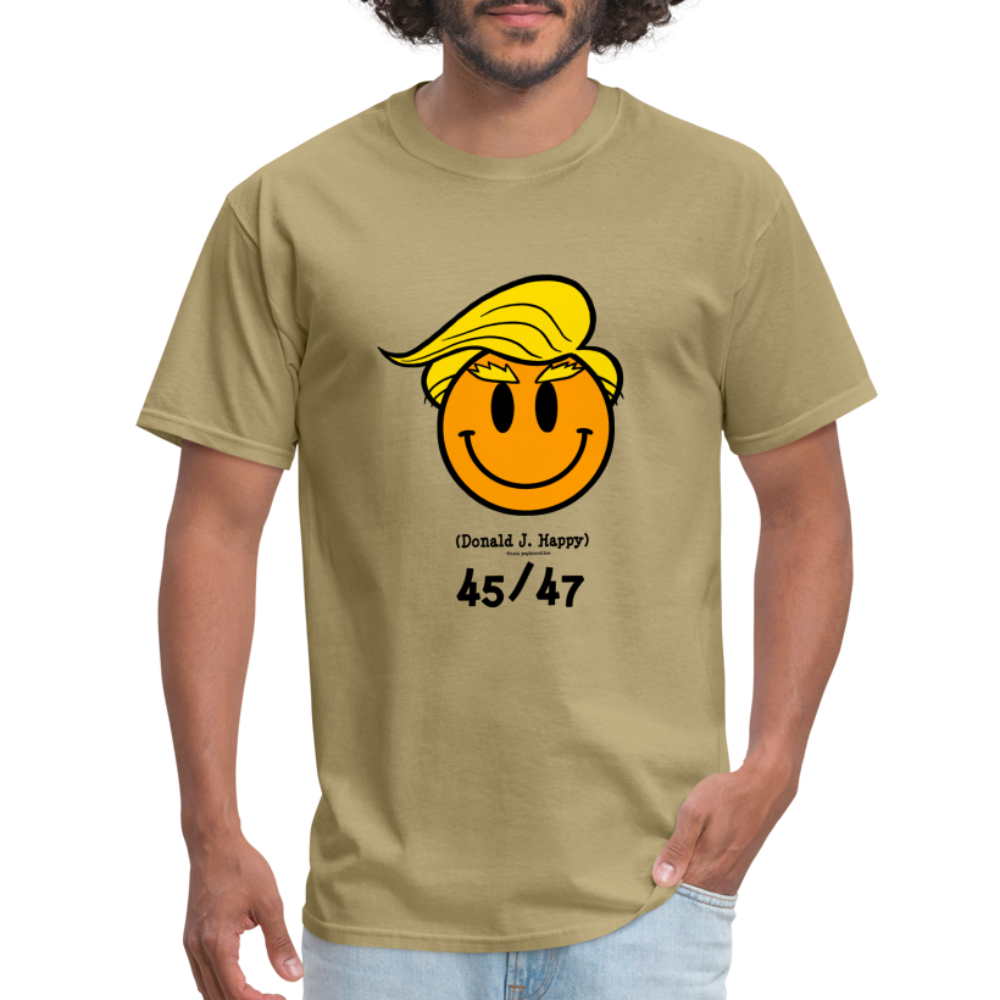 Donald J Happy "45/47" T-Shirt - khaki