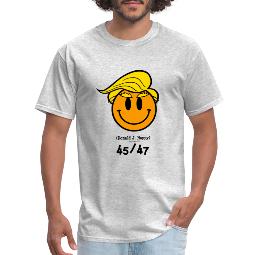 Donald J Happy "45/47" T-Shirt - heather gray