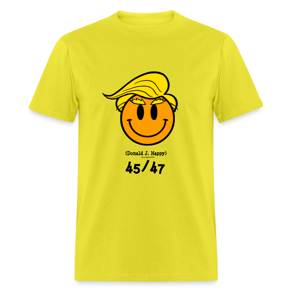 Donald J Happy "45/47" T-Shirt - yellow