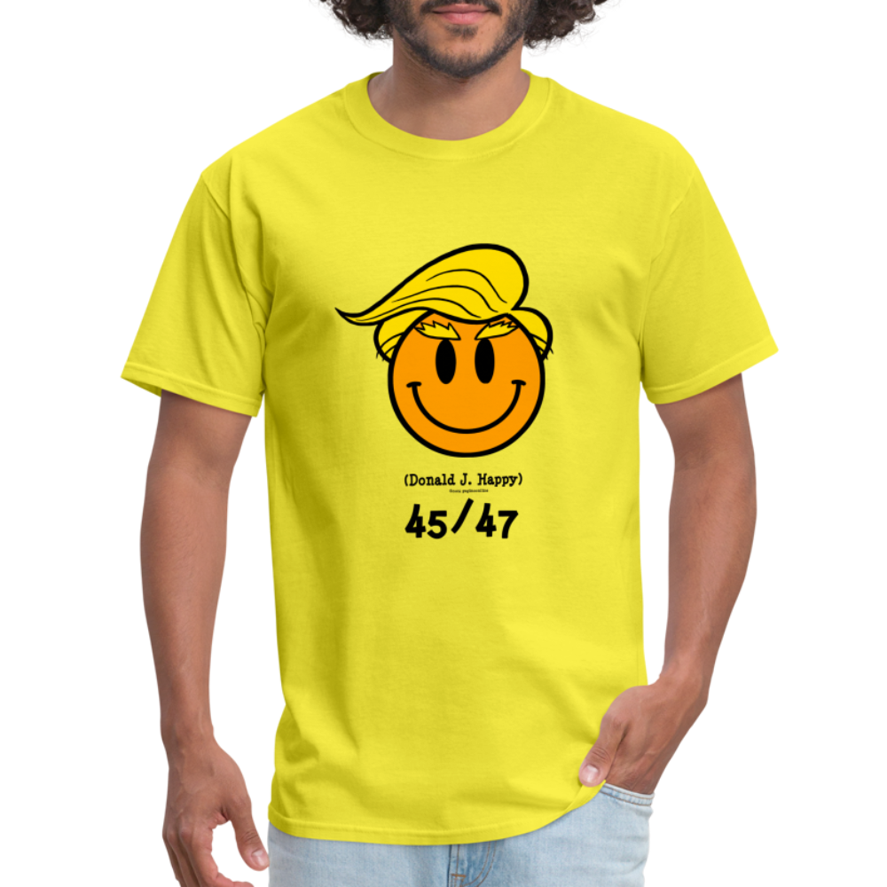 Donald J Happy "45/47" T-Shirt - yellow