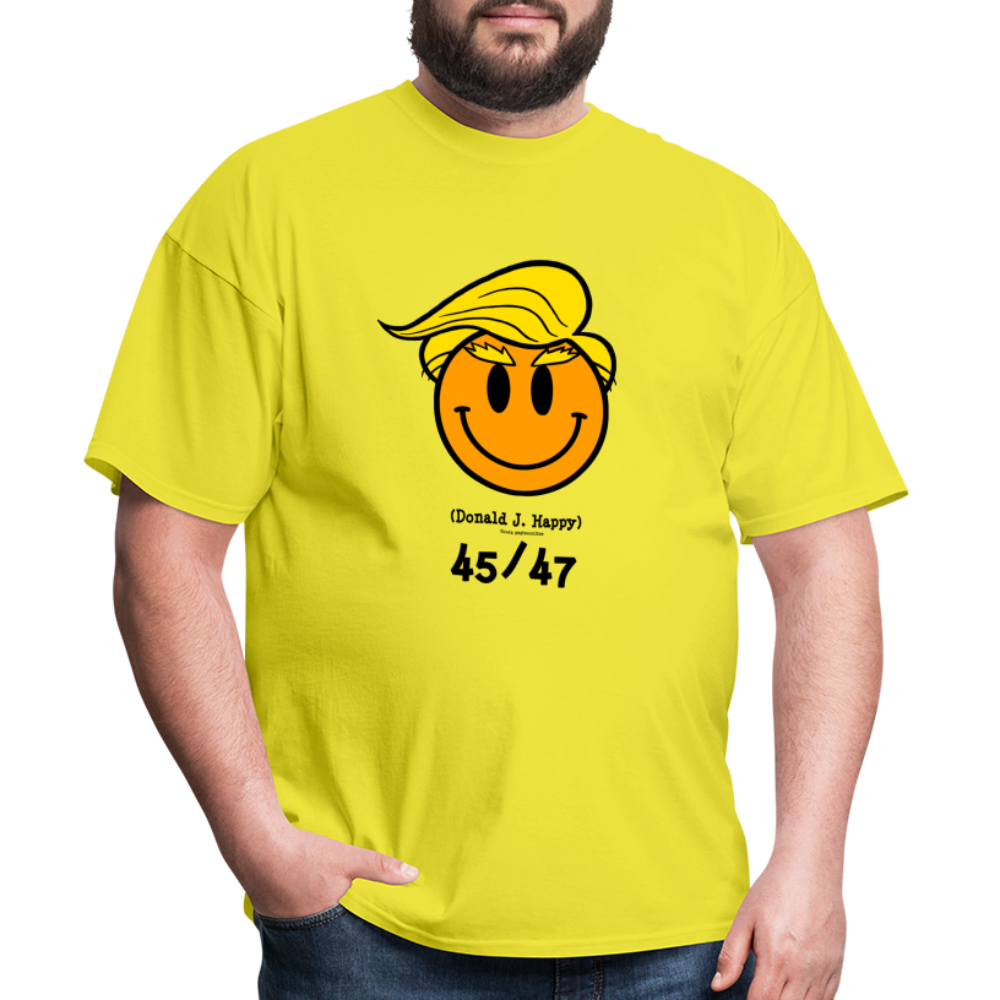 Donald J Happy "45/47" T-Shirt - yellow