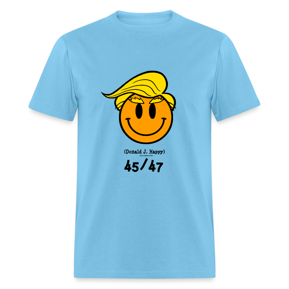 Donald J Happy "45/47" T-Shirt - aquatic blue