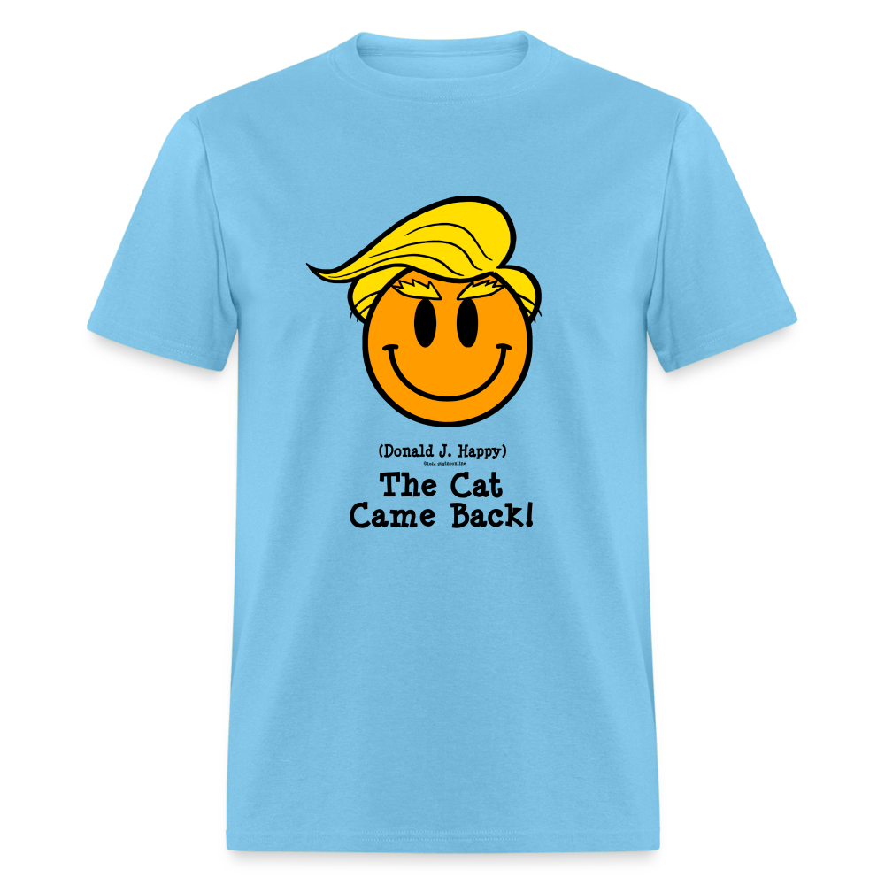 Donald J Happy "The Cat Came Back" T-Shirt - aquatic blue