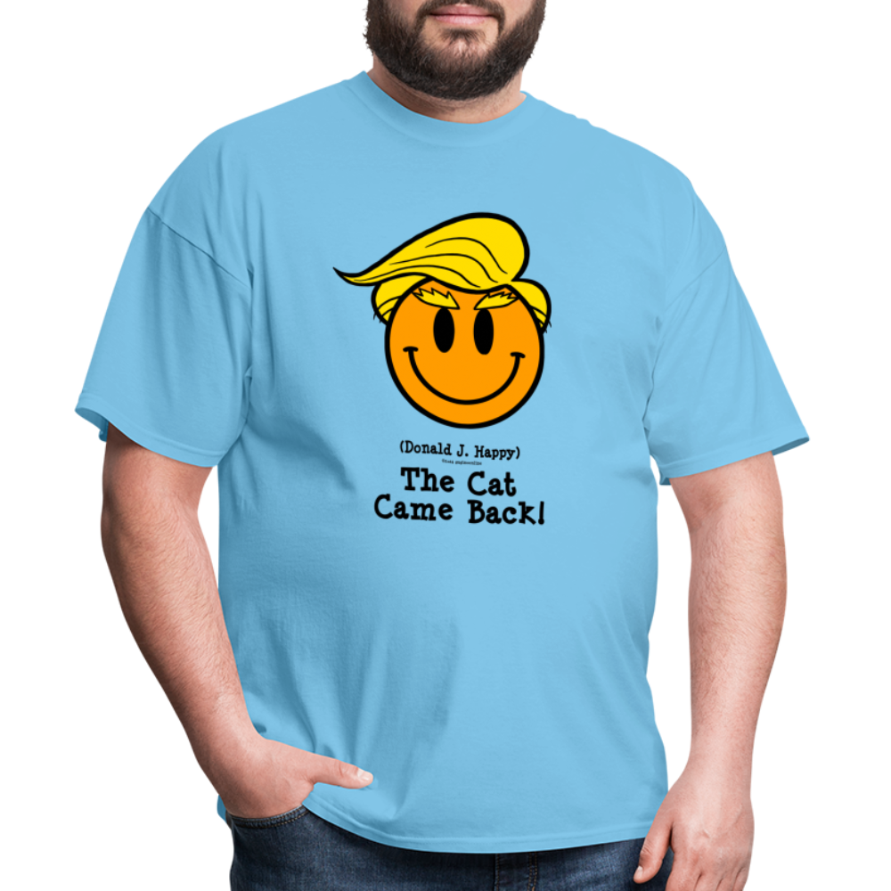 Donald J Happy "The Cat Came Back" T-Shirt - aquatic blue