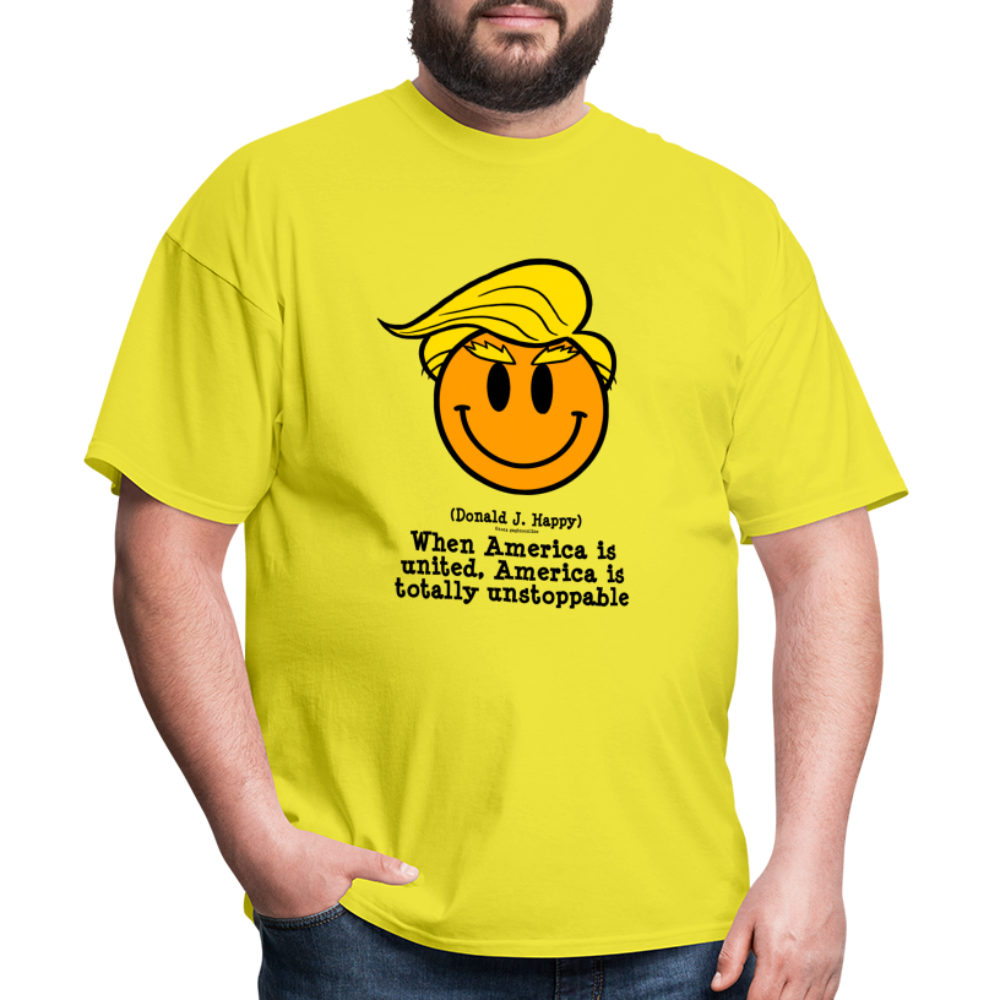 Donald J Happy "America is Unstoppable" T-Shirt - yellow