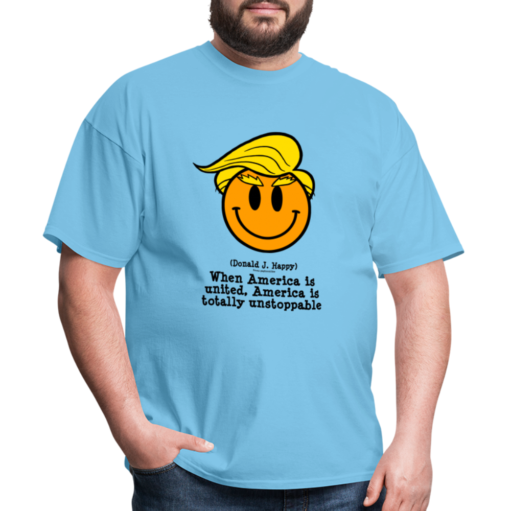 Donald J Happy "America is Unstoppable" T-Shirt - aquatic blue