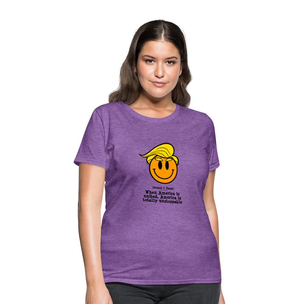 Donald J Happy "America is Unstoppable" Women's T-Shirt - purple heather