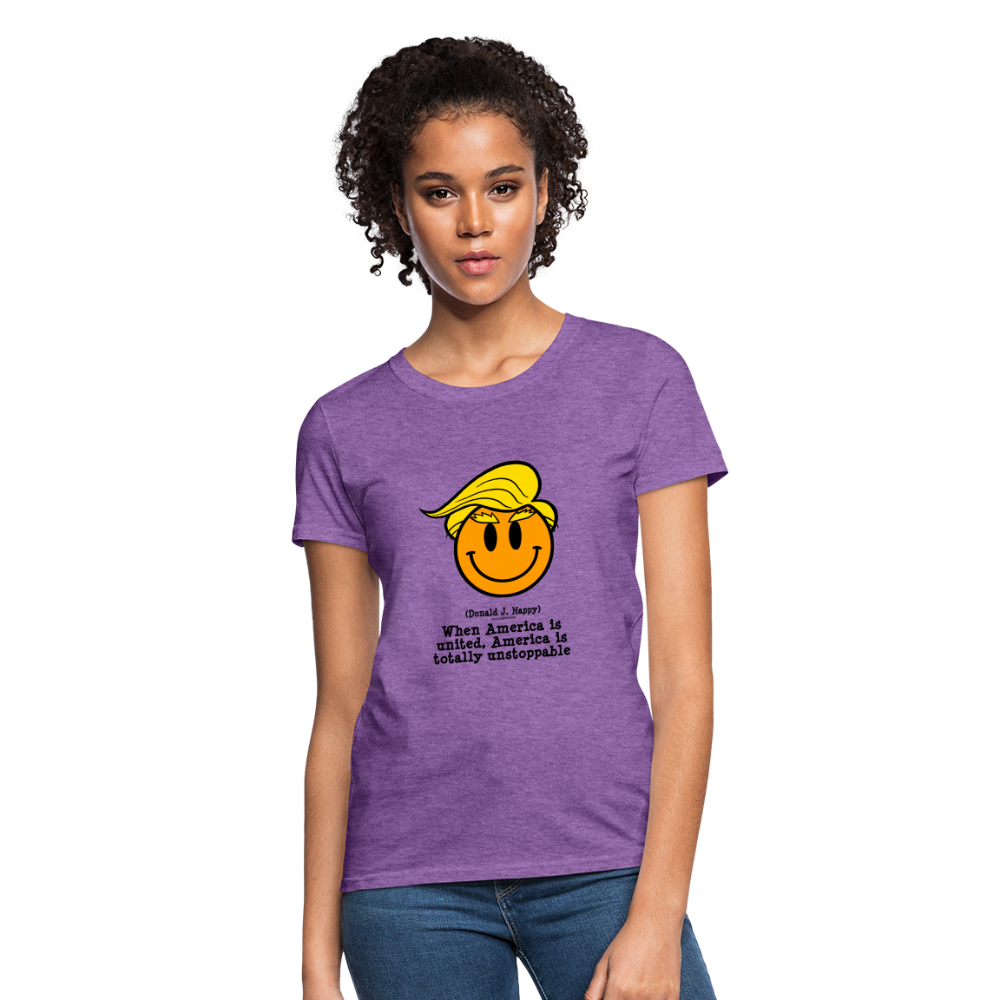 Donald J Happy "America is Unstoppable" Women's T-Shirt - purple heather