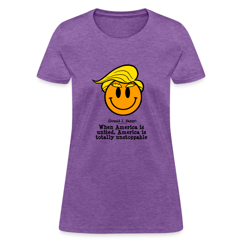 Donald J Happy "America is Unstoppable" Women's T-Shirt - purple heather