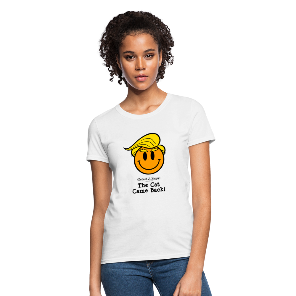 Donald J Happy "The Cat Came Back" Women's T-Shirt - white