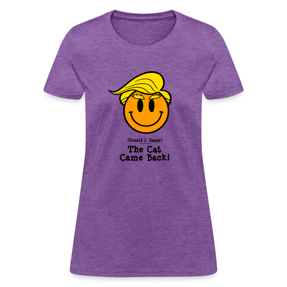 Donald J Happy "The Cat Came Back" Women's T-Shirt - purple heather