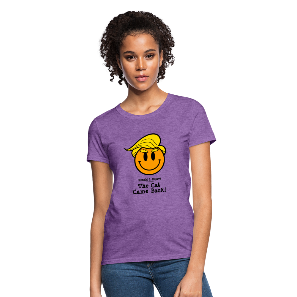 Donald J Happy "The Cat Came Back" Women's T-Shirt - purple heather