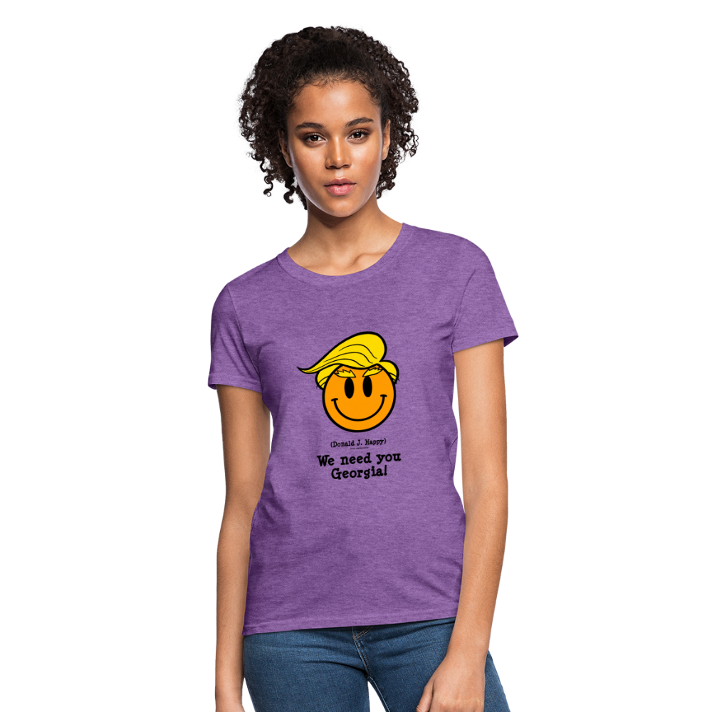 Donald J Happy "We need you Georgia!" Women's T-Shirt - purple heather