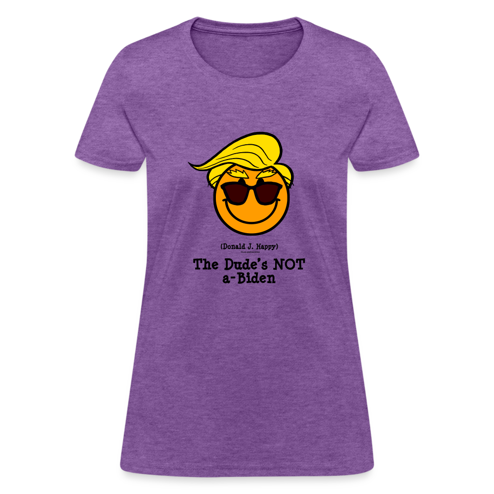 Donald J Happy "The Dude's NOT a-Biden" Women's T-Shirt - purple heather