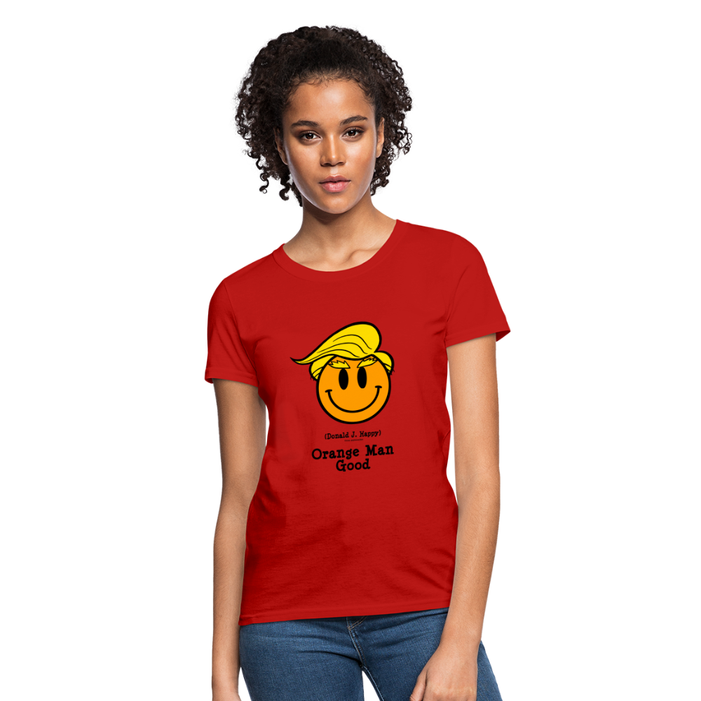 Donald J Happy "Orange Man Good" Women's T-Shirt - red