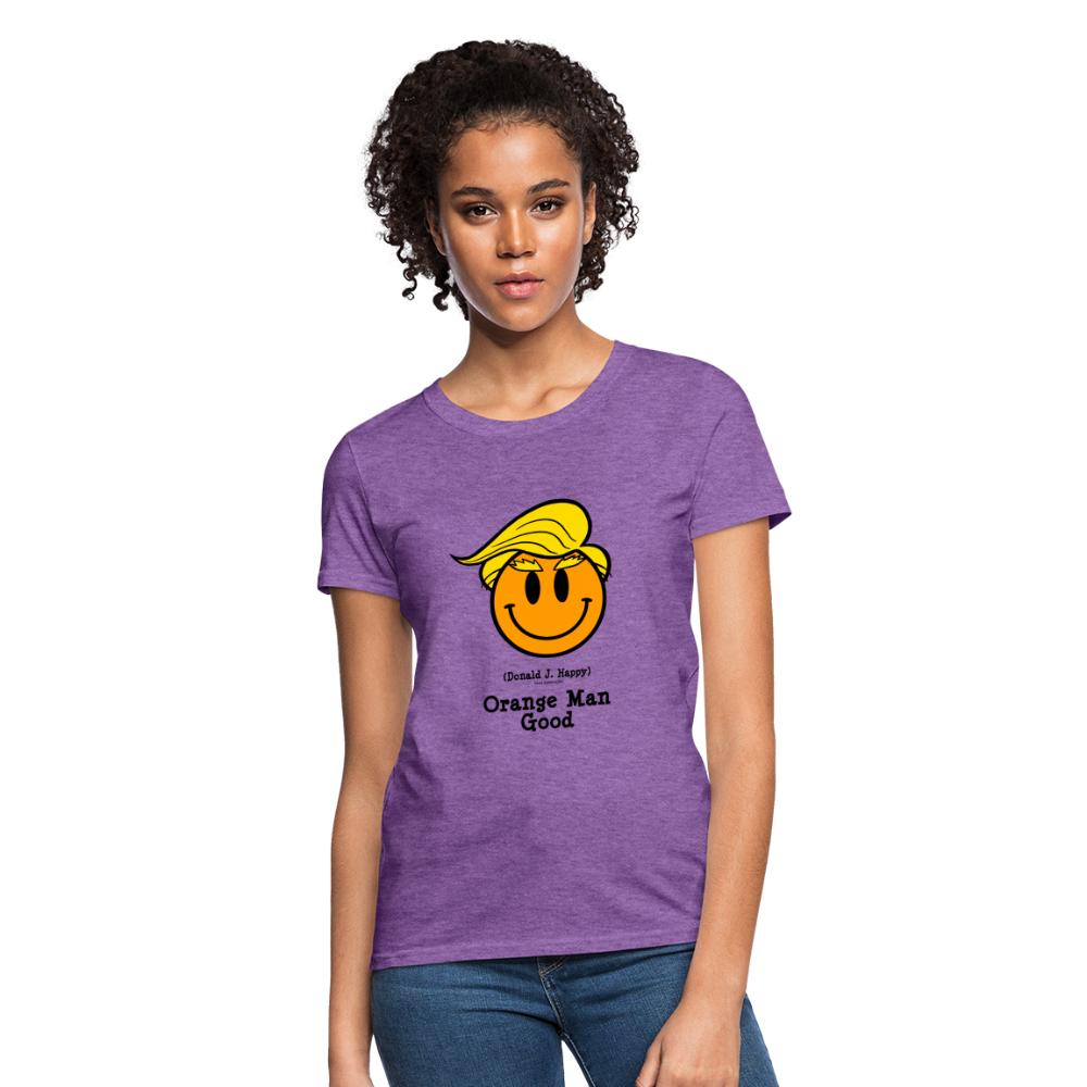 Donald J Happy "Orange Man Good" Women's T-Shirt - purple heather