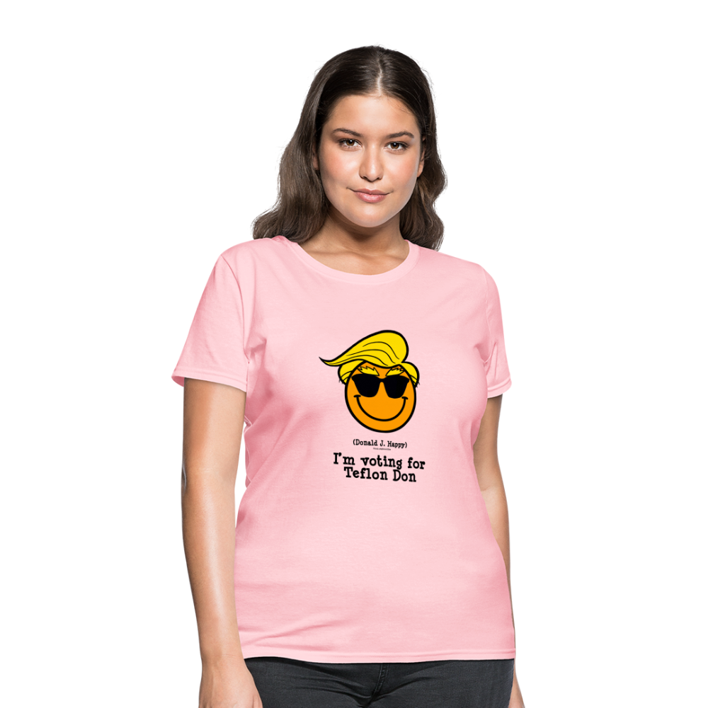 Donald J Happy "I'm voting for Teflon Don" Women's T-Shirt - pink