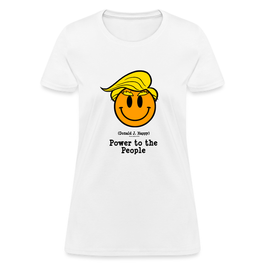 Donald J Happy "Power to the People" Women's T-Shirt - white