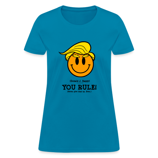 Donald J Happy "YOU RULE" T-Shirt - turquoise