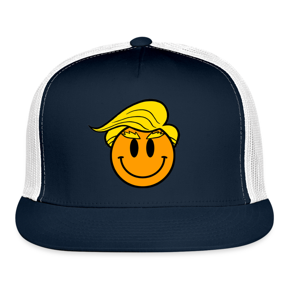 Donald J Happy "No Words" Trucker Cap - navy/white