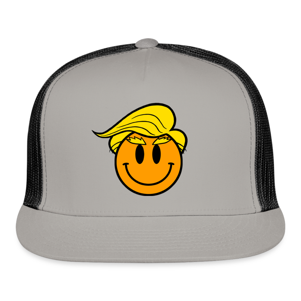 Donald J Happy "No Words" Trucker Cap - gray/black